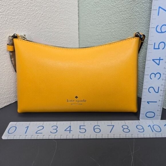 Kate Spade New York "Sadie" Daffodil Yellow Leather Crossbody Bag - Picture 12 of 13
